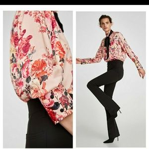 Zara pink floral blouse!!!